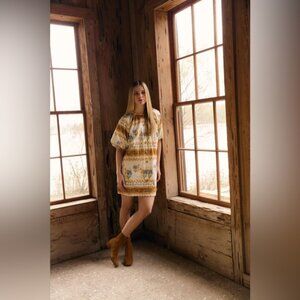 NWT Olivia by Livro Frannie Mini Dress Oversized Boho Cottagecore Hierloom